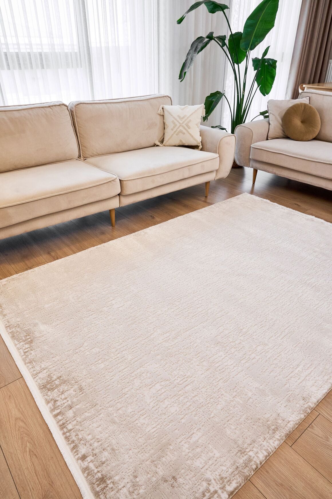 Azur 6552 Vizon - Modern Akrilik Halı | Salon Oturma Halısı